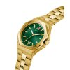 Montre homme Guess Emperor 44 mm réf. GW0849G2, cadran vert, bracelet acier – vue de trois-quarts