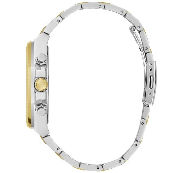 Montre homme Guess Equity 44 mm réf. GW0703G3, cadran bleu, mouvement quartz – vue rapprochée