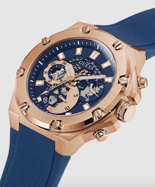 Montre homme Guess réf. GW0334G3, chronographe quartz, acier inoxydable, silicone – deuxième vue