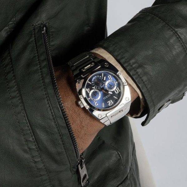 Montre homme Guess réf. GW0624G1, chronographe quartz, acier inoxydable – vue principale, Horlova Maroc