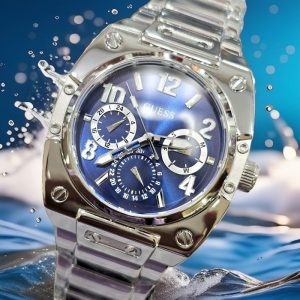 Montre homme Guess réf. GW0624G1, chronographe quartz, acier inoxydable – deuxième vue – Horlova Maroc