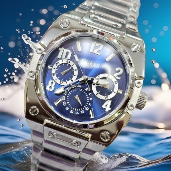 Montre homme Guess réf. GW0624G1, chronographe quartz, acier inoxydable – deuxième vue – Horlova Maroc