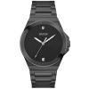 Montre homme Guess réf. GW0833G2, cadran noir, bracelet acier, mouvement quartz – vue de face | Horlova Maroc