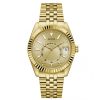 Montre homme Guess Jaden 42 mm réf. GW0977G2, cadran doré, bracelet acier, mouvement quartz – vue de face | Horlova Maroc