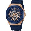 Montre homme Guess Momentum 44 mm réf. GW0263G2, cadran bleu, bracelet acier, mouvement quartz – vue de face | Horlova Maroc