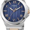 Montre homme Guess Multicolore 44 mm réf. GW0789G4, cadran bleu, bracelet acier – vue de trois-quarts
