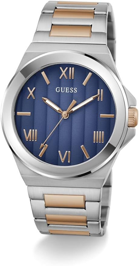 Montre homme Guess Multicolore 44 mm réf. GW0789G4, cadran bleu, bracelet acier – vue de trois-quarts