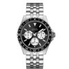 Montre homme Guess Odyssey 44 mm réf. W1107G1, cadran noir, bracelet acier, mouvement quartz – vue de face | Horlova Maroc