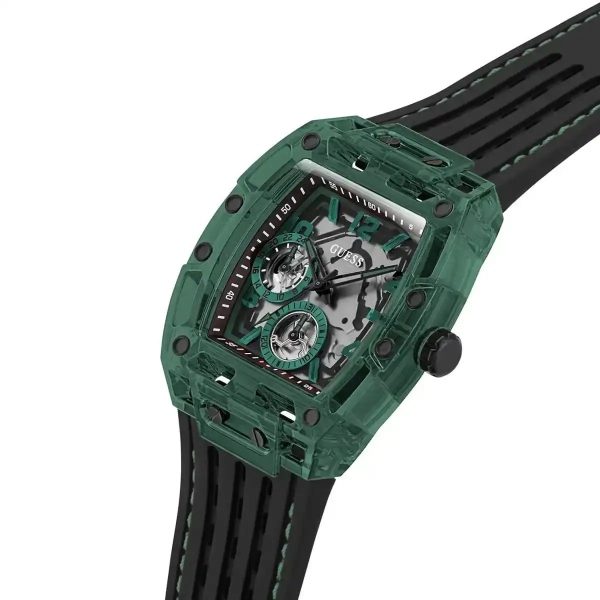 Montre homme Guess Phoenix réf. GW0499G7, mouvement quartz, boîtier 41 mm, silicone, étanche 50 m – troisième vue
