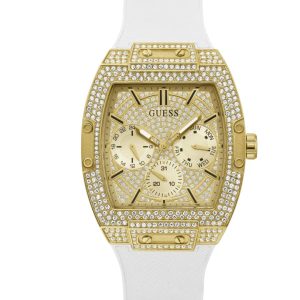 Montre homme Guess Phoenix 42 mm réf. GW0048G3, bracelet caoutchouc, mouvement quartz – vue de face | Horlova Maroc
