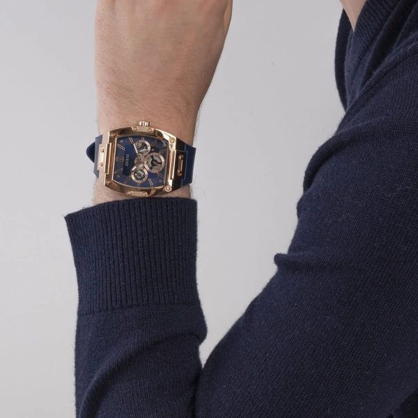 Montre homme Guess Phoenix réf. GW0202G4, mouvement quartz, boîtier 43 mm, silicone – vue principale, Horlova Maroc
