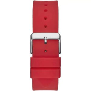 Montre homme Guess Phoenix 43 mm réf. GW0203G4, cadran noir, bracelet silicone – vue de trois-quarts