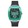 Montre homme Guess Phoenix 43 mm réf. GW0203G9, cadran noir, bracelet silicone, mouvement quartz – vue de face | Horlova Maroc