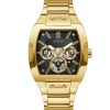 Montre homme Guess Phoenix 43 mm réf. GW0456G1, cadran noir, bracelet acier, mouvement quartz – vue de face | Horlova Maroc