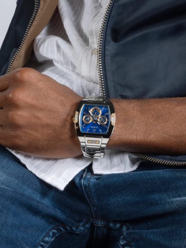 Montre homme Guess Phoenix réf. GW0456G5, mouvement quartz, boîtier 43 mm, acier inoxydable, verre minéral – vue principale, Horlova Maroc