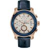 Montre homme Guess Pinnacle 46 mm réf. W0673G6, cadran blanc, bracelet cuir, mouvement quartz chronographe – vue de face | Horlova Maroc