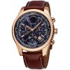 Montre homme Guess Pursuit 46 mm réf. W0500G1, cadran bleu, bracelet cuir – vue de trois-quarts