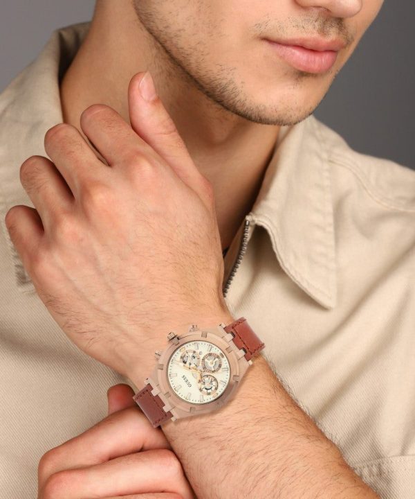Montre homme Guess Sport réf. GW0262G3, chronographe quartz, boîtier 44 mm, cuir – vue principale, Horlova Maroc
