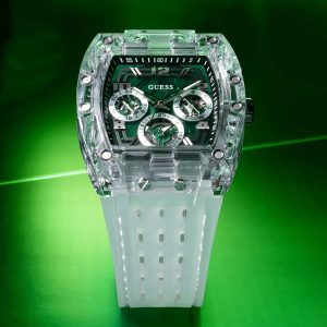 Montre homme Guess Transparent réf. GW0499G8, mouvement quartz, boîtier 41 mm, silicone – deuxième vue