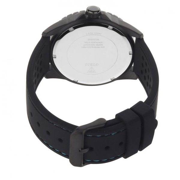 Montre homme Guess réf. W1108G5, mouvement quartz, acier inoxydable, silicone – troisième vue