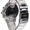 Montre homme Guess Walker 44 mm réf. GW0900G4, cadran bleu, bracelet acier – vue de trois-quarts