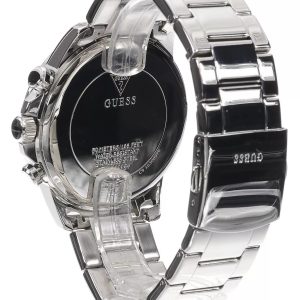 Montre homme Guess Walker 44 mm réf. GW0900G4, cadran bleu, bracelet acier – vue de trois-quarts