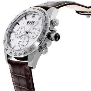 Montre homme Hugo Boss réf. 1513175, chronographe quartz, acier inoxydable, cuir – deuxième vue