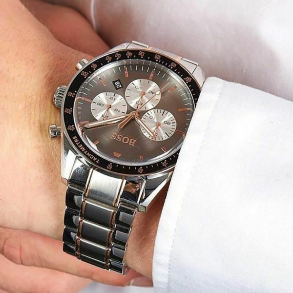 Montre homme Hugo Boss réf. 1513634, chronographe quartz, acier inoxydable – vue principale, Horlova Maroc