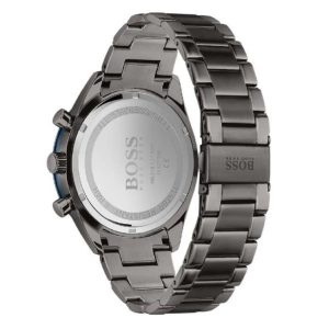 Montre homme Hugo Boss réf. 1513863, bracelet acier, mouvement quartz chronographe – vue de trois-quarts