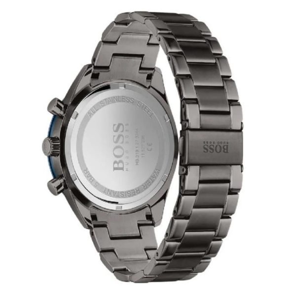 Montre homme Hugo Boss réf. 1513863, bracelet acier, mouvement quartz chronographe – vue de trois-quarts