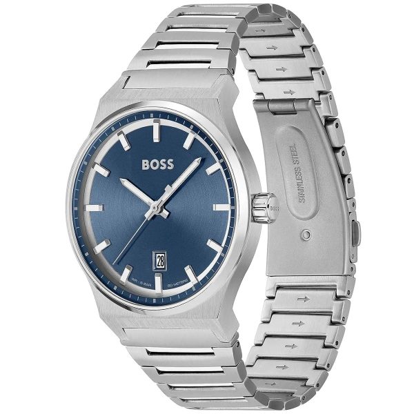 Montre homme Hugo Boss réf. 1514076, mouvement quartz, boîtier 41 mm, acier inoxydable, étanche 50 m – troisième vue