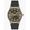 Montre homme Hugo Boss 41 mm réf. 1514080, cadran vert, bracelet cuir, mouvement quartz – vue de face | Horlova Maroc