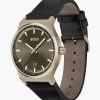 Montre homme Hugo Boss 41 mm réf. 1514080, cadran vert, bracelet cuir – vue de trois-quarts