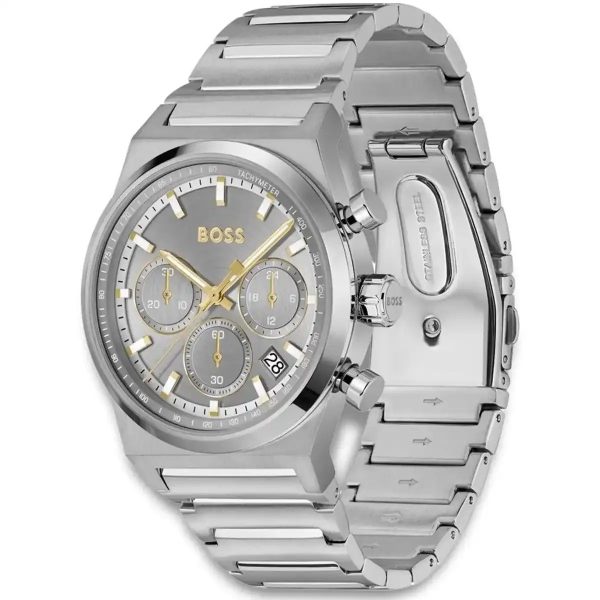 Montre homme Hugo Boss réf. 1514221, chronographe quartz, boîtier 41 mm, acier inoxydable, verre minéral – deuxième vue