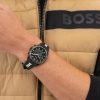 Montre homme Hugo Boss réf. 1514289, mouvement quartz, boîtier 41 mm, acier inoxydable, silicone – vue principale, Horlova Maroc