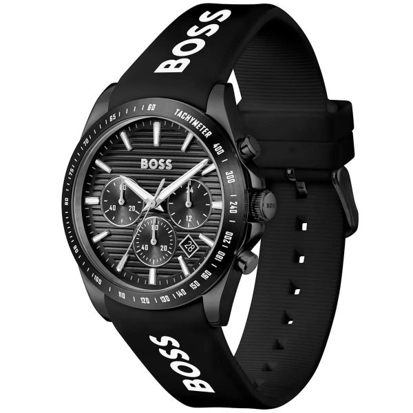 Montre homme Hugo Boss réf. 1514289, mouvement quartz, boîtier 41 mm, acier inoxydable, silicone, étanche 50 m – deuxième vue