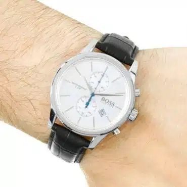 Montre homme Hugo Boss réf. 1513282, chronographe quartz, boîtier 42 mm, cuir, étanche 50 m – quatrième vue