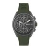 Montre homme Hugo Boss 42 mm réf. 1513952, cadran noir, bracelet cuir, mouvement quartz – vue de face | Horlova Maroc