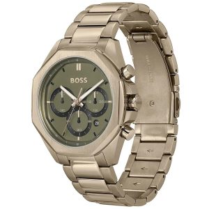 Montre homme Hugo Boss 42 mm réf. 1514019, cadran gris, bracelet acier – vue de trois-quarts