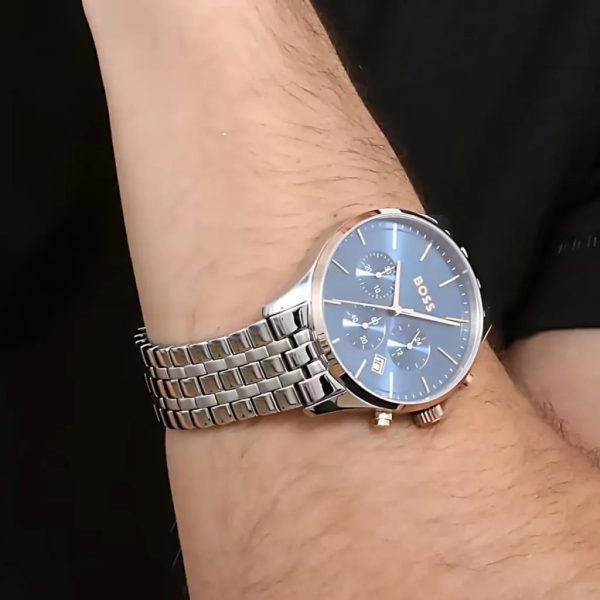 Montre homme Hugo Boss réf. 1514158, chronographe quartz, boîtier 42 mm, acier inoxydable, étanche 50 m – troisième vue