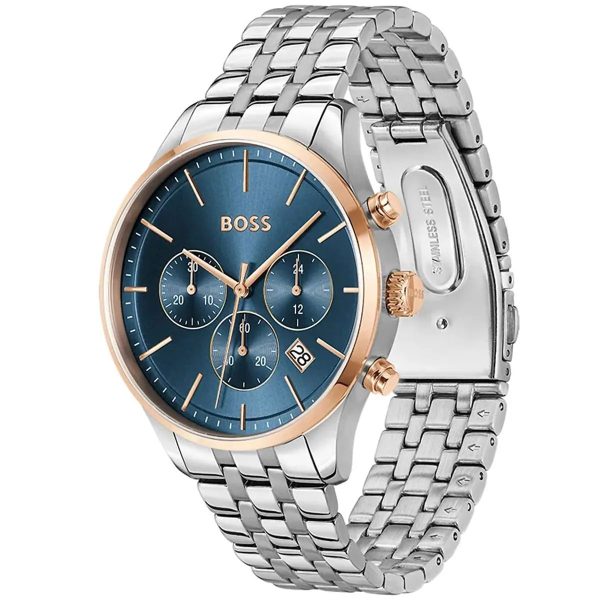 Montre homme Hugo Boss réf. 1514158, chronographe quartz, boîtier 42 mm, acier inoxydable, étanche 50 m – quatrième vue