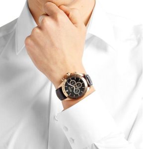 Montre homme Hugo Boss réf. 1513179, boîtier 43 mm, acier inoxydable, cuir, verre minéral – vue principale, Horlova Maroc