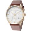 Montre homme Hugo Boss 43 mm réf. 1513926, cadran blanc, bracelet cuir, mouvement quartz chronographe – autre angle
