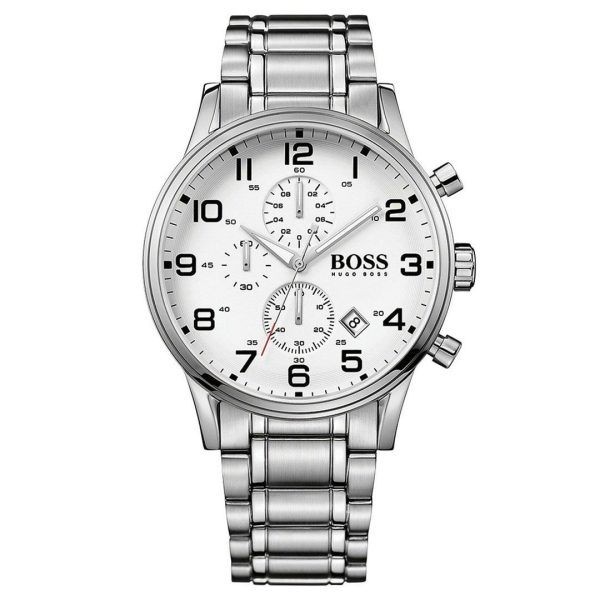 Montre homme Hugo Boss réf. 1512445, boîtier 44 mm, acier inoxydable, verre minéral – vue principale, Horlova Maroc