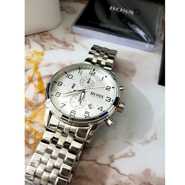 Montre homme Hugo Boss réf. 1512445, boîtier 44 mm, acier inoxydable, verre minéral – troisième vue