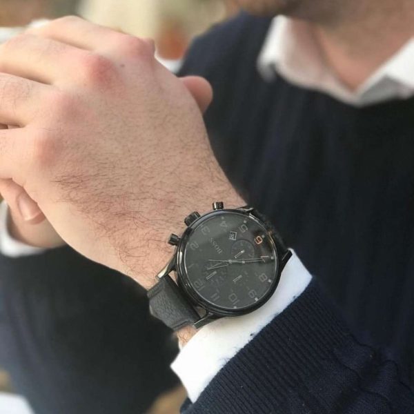 Montre homme Hugo Boss réf. 1512567, chronographe quartz, boîtier 44 mm, cuir – vue principale, Horlova Maroc