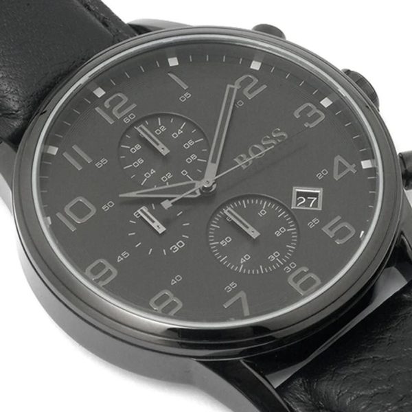Montre homme Hugo Boss réf. 1512567, chronographe quartz, boîtier 44 mm, cuir – deuxième vue