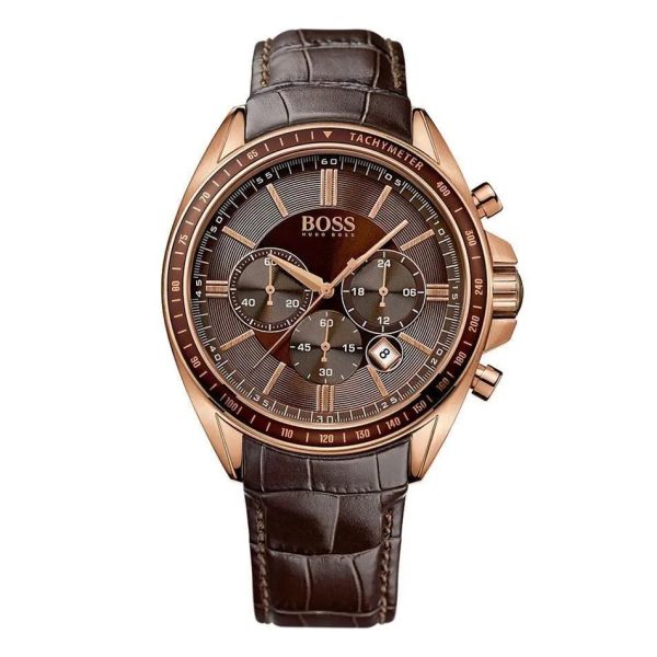 Montre homme Hugo Boss 44 mm réf. 1513093, mouvement quartz chronographe – vue de face | Horlova Maroc