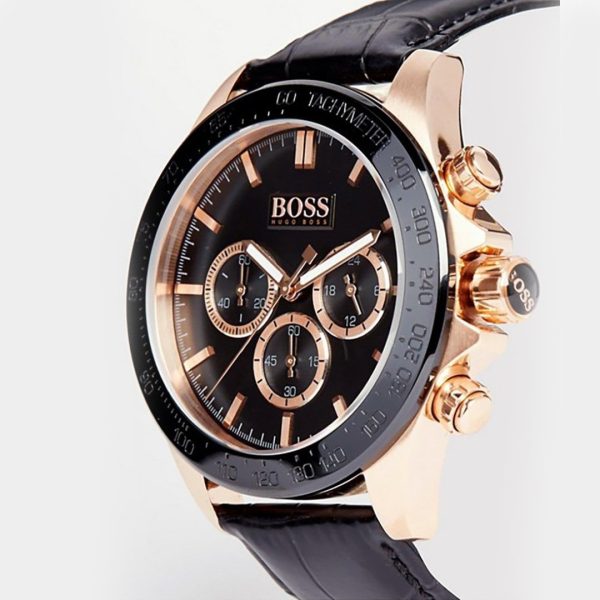 Montre homme Hugo Boss réf. 1513218, boîtier 44 mm, cuir, verre minéral – deuxième vue – Horlova Maroc