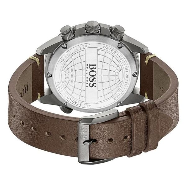 Montre homme Hugo Boss réf. 1513773, mouvement quartz, boîtier 44 mm, cuir – troisième vue